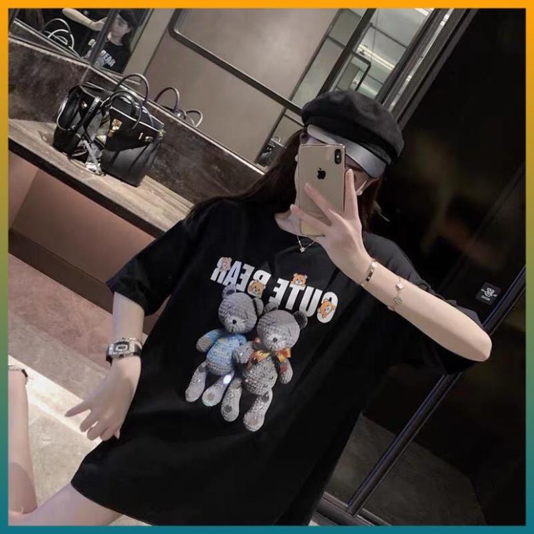 [FREE SHIP] Áo Phông Nữ,Áo Thun Nữ Tay Ngắn Hình Gấu Cute, Hình Gấu Đôi Chất Liệu Cotton Siêu Mát | BigBuy360 - bigbuy360.vn