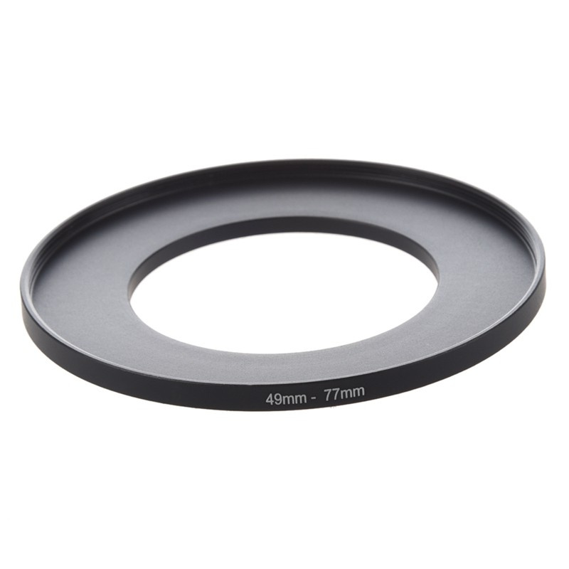 2 Pcs Black Camera Filter Lens Step Up Ring Adapter, 1 Pcs 49Mm-72Mm & 1 Pcs 49Mm-77Mm