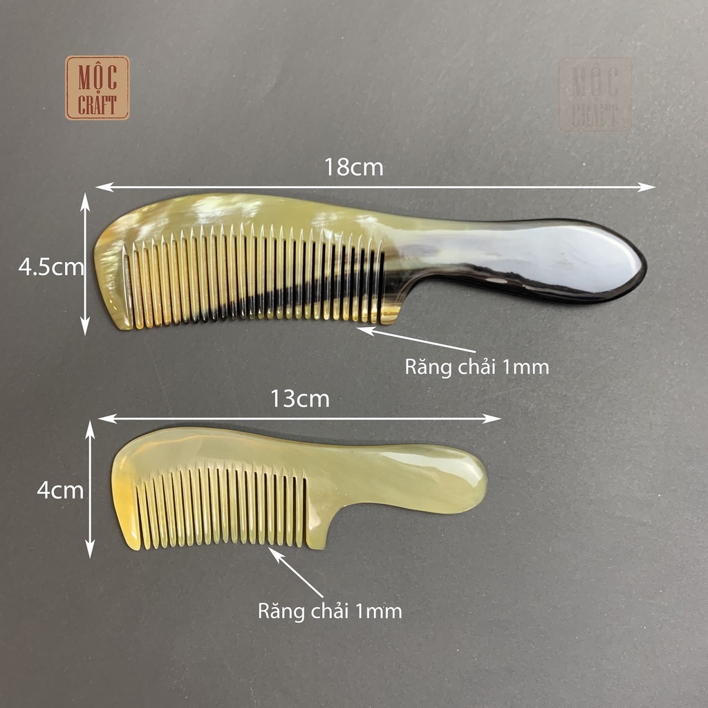Lược sừng chuôi trơn cao cấp cực đẹp làng nghề Thụy Ứng, KT: 43x180x1mm  | TU01