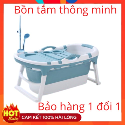 [HÀNG CAO CẤP] Bồn tắm thông minh, bồn tắm gấp gọn dài 1,21m-1,4m, kèm nắp, nhựa cao cấp