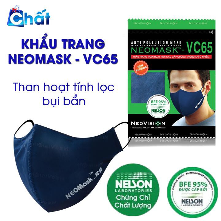 Khẩu trang than hoạt tính NEOMASK_VC65  Combo 10 cái