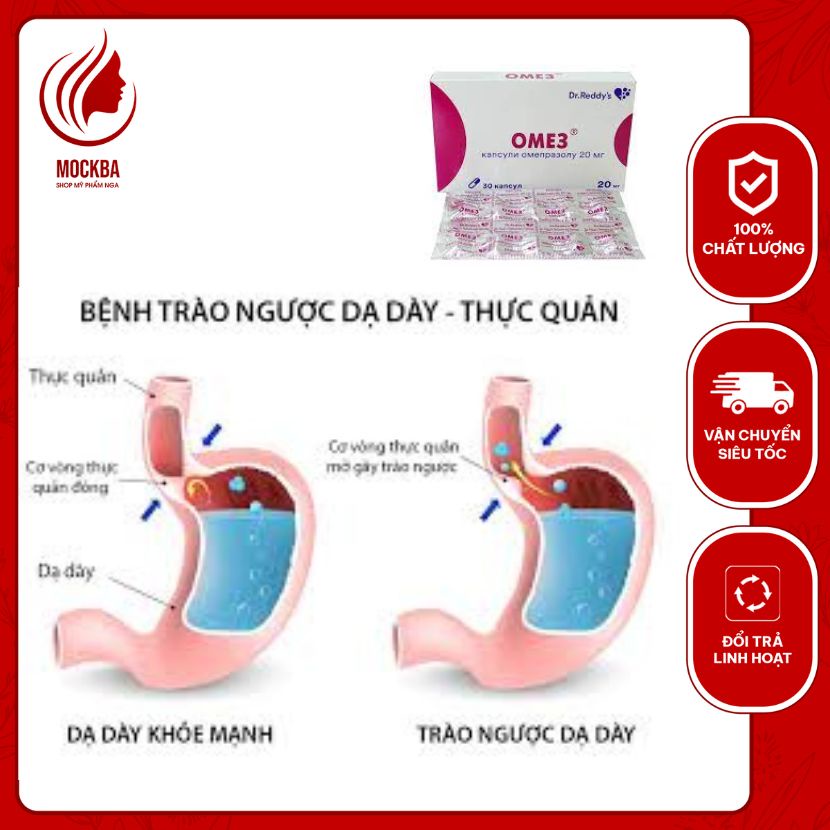 Viên uống túi bao tử Ome3-Omez 20mg hộp 30 viên của Nga