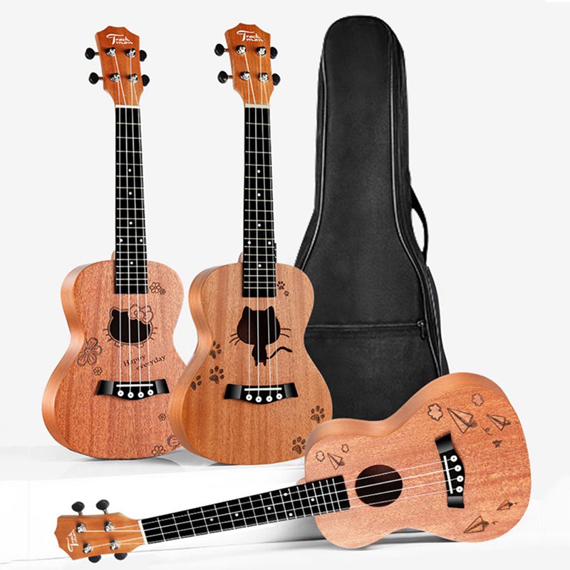 Đàn Ukulele Concert 23inch Gỗ Gụ Nguyên Khối Đa Dạng Hình Full Phụ kiện - Đàn Ukulele - TB42