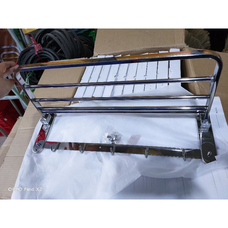 Máng Khăn Đa Năng Inox SUS 304 - Gập lên xuống