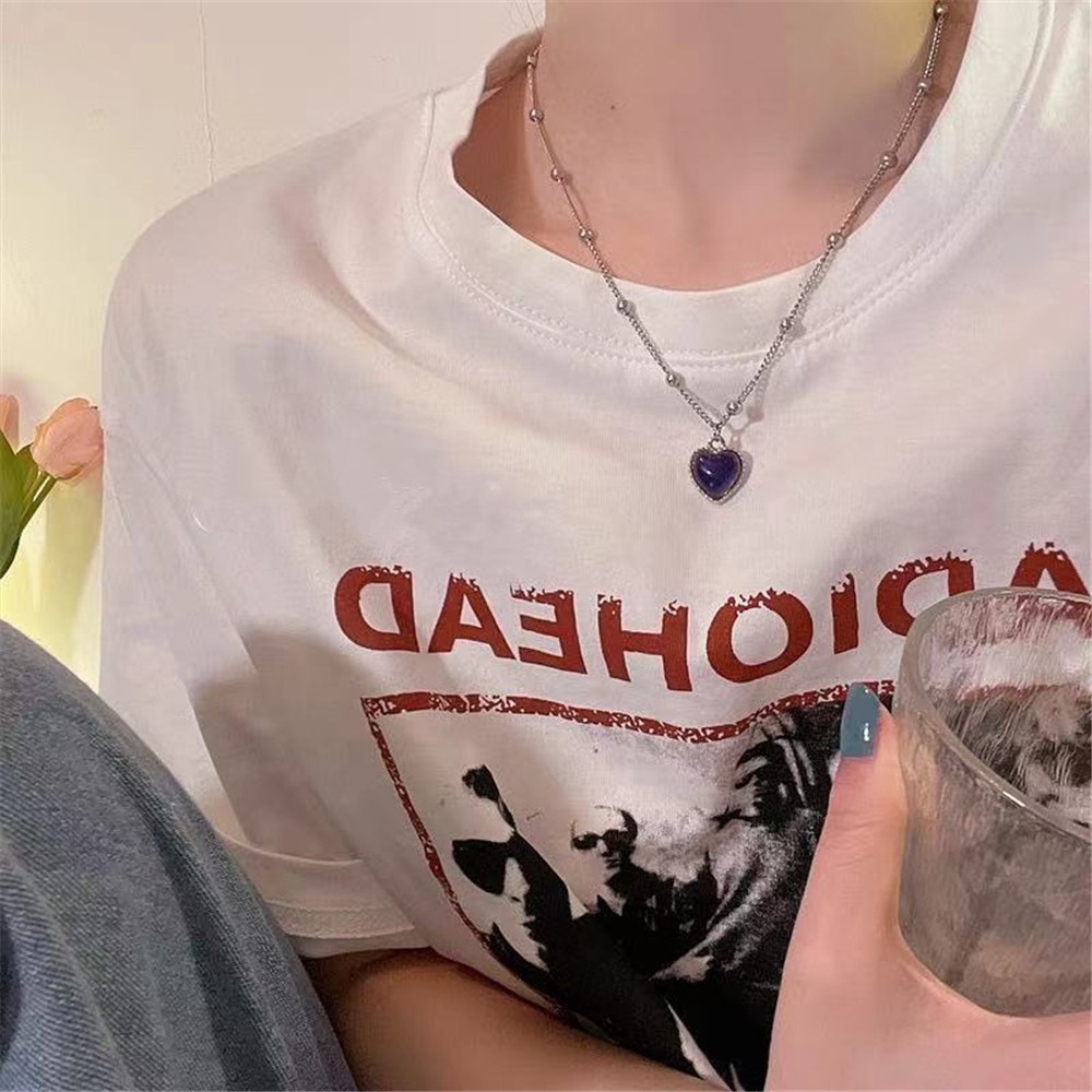 Vòng cổ Mặt Trái Tim Nhiều Màu Sắc Theo Nhiệt Độ Phong Cách Hàn Quốc Dành Cho Nam Và Nữ