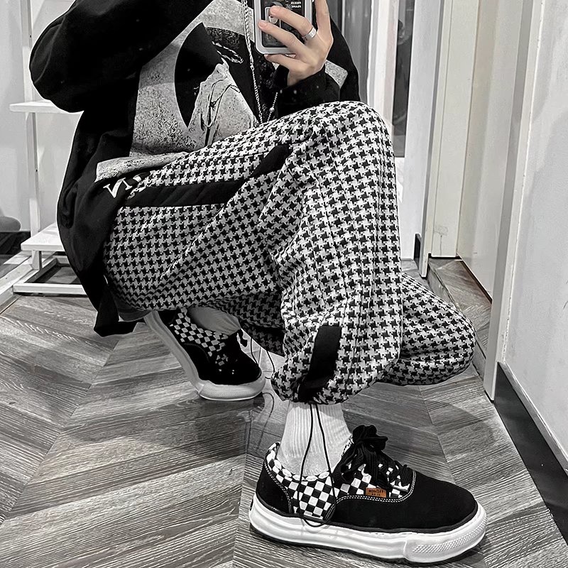 Quần Jogger In Họa Tiết Houndstooth Thời Trang Dành Cho Nam Size S-3XL