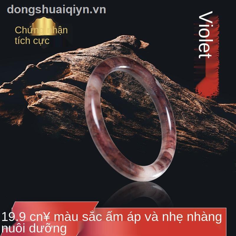 Vòng tay đá ngọc bích màu tím kiểu dáng độc đáo cho nữ