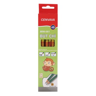 🔹 Hộp 12 Cây Chì Chuốt Đen Cenvava Mini-061 2B