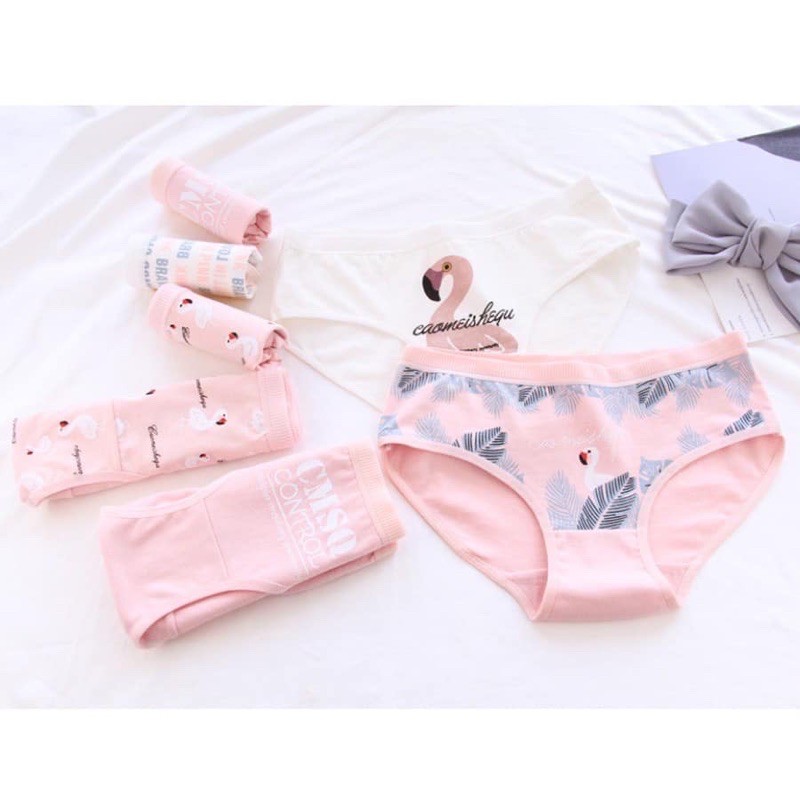 Đồ Lót Nữ🌸Quần Lót Cotton Họa Tiết Chủ Đề Hồ Thiên Nga FLQ45