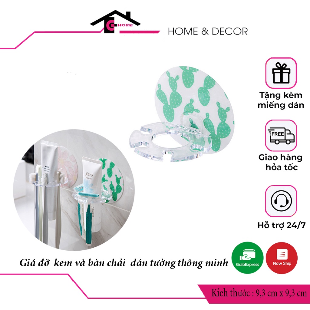 giá đỡ kem và bàn chải đánh răng 2 trong 1 dán tường cực chắc