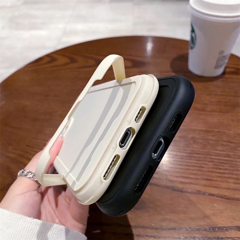 Ốp Điện Thoại Silicon Dẻo Kèm Giá Đỡ Tàng Hình Cho iPhone 12 13 11 Pro Max