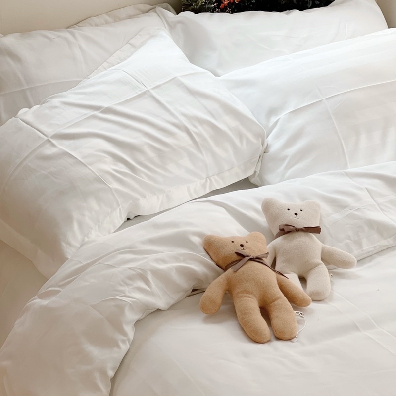 Bộ chăn ga gối COTTON 3F dùng cho khách sạn homestay nhà nghỉ MÂY BEDDING đủ màu xám be hồng trắng đủ kích thước nệm