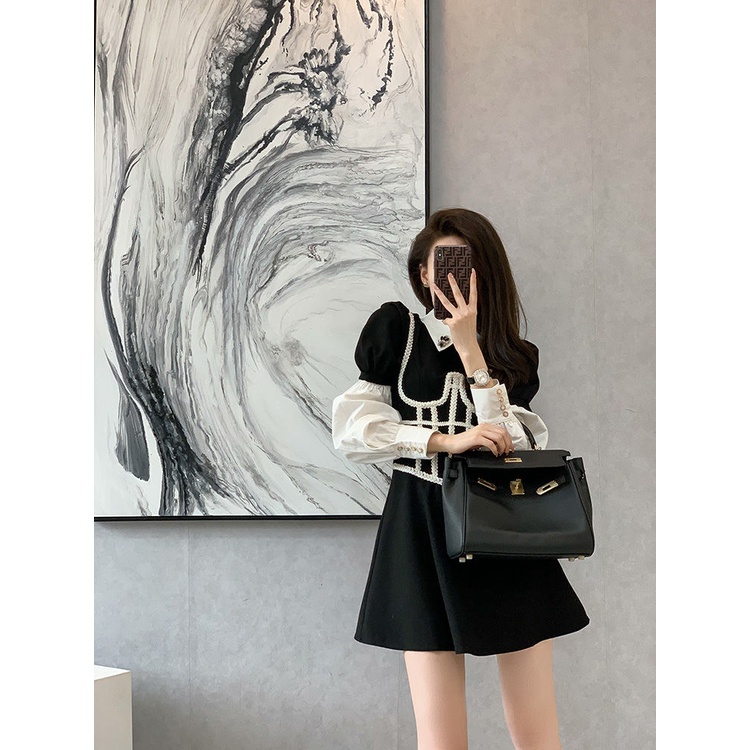 Đầm Chữ a Giả Hai Lớp Phong Cách Pháp Cổ Điển Sang Trọng Dành Cho Nữ