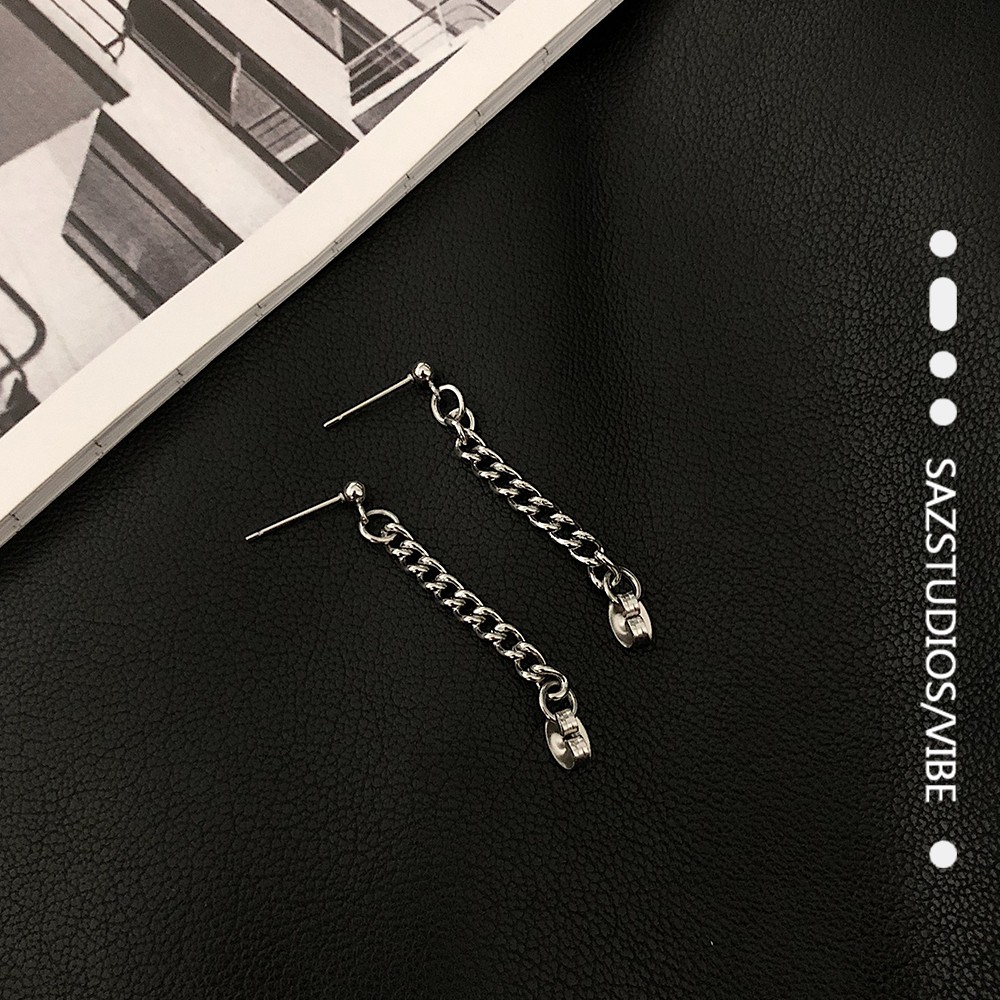 Khuyên Tai Tròn Small Chain Kiểu Dây Xích Nhỏ Đẹp Kuu Clothes - Bông Tai UnisexCao Cấp Chất Thép Titan Không Gỉ (1 đôi)