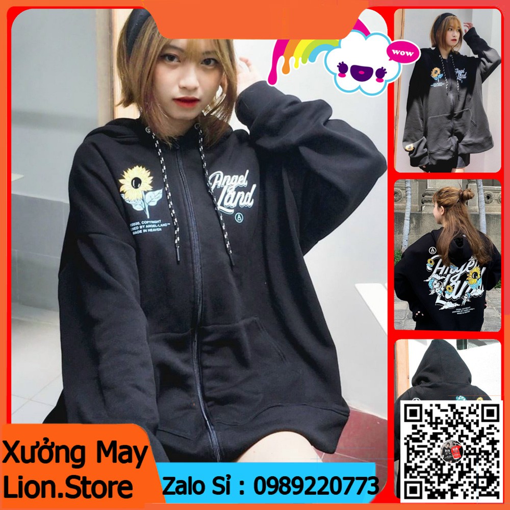 [Kèm Quà] ÁO HOODIE - ÁO KHOÁC NỈ ANGEL LAND ( FORM RỘNG ) MS ( HD037) - AK.STORE