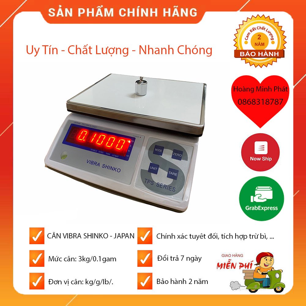 CÂN ĐIỆN TỬ CAO CẤP VIBRA SHINKO TPS DÀNH CHO CHUỖI NHÀ HÀNG, CỬA HÀNG (3kg/0.1g) - (6kg/0.2g) - (15kg/0.5g) - (30kg/1g)