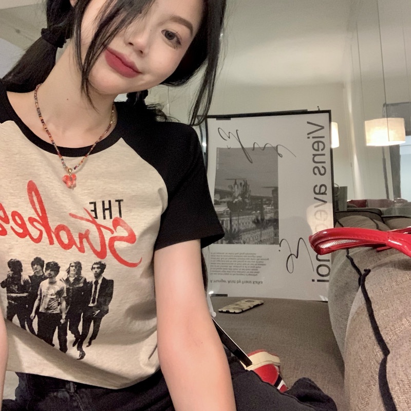 Áo Thun Tay Ngắn Dáng Ôm In Họa Tiết Đơn Giản Thời Trang Mùa Hè Cho Nữ