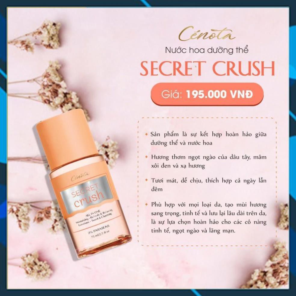 [Chính hãng] Nước hoa dưỡng thể Cénota Secret Sexy Crush 75ml hương thơm ngọt ngào - Mã PG13