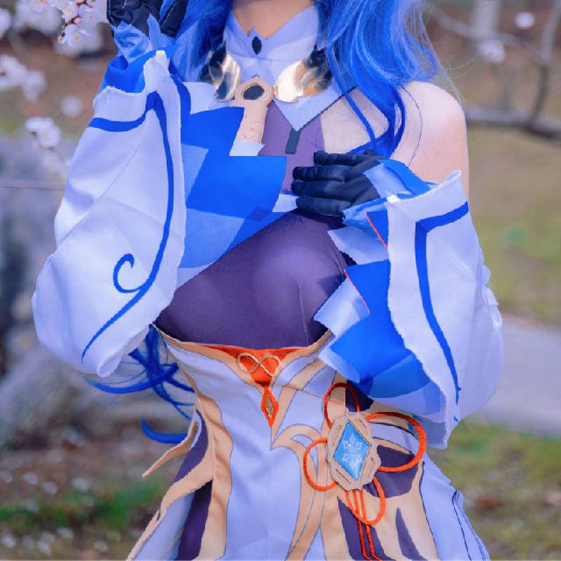 Yuanshen cos suit Wang Xiaomei Gan Yu follow the moon coconut sheep cosplay anime game suit suit + wig