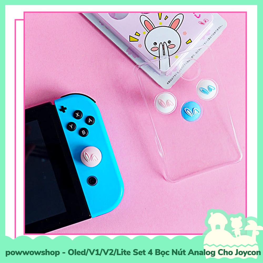[Sẵn VN - Hỏa Tốc] Oled/V1/V2/Lite Set 4 Bọc Nút Analog Joycon Cho Máy Game Cầm Tay Nintendo Switch Mẫu Tai Thỏ Bunny Ea