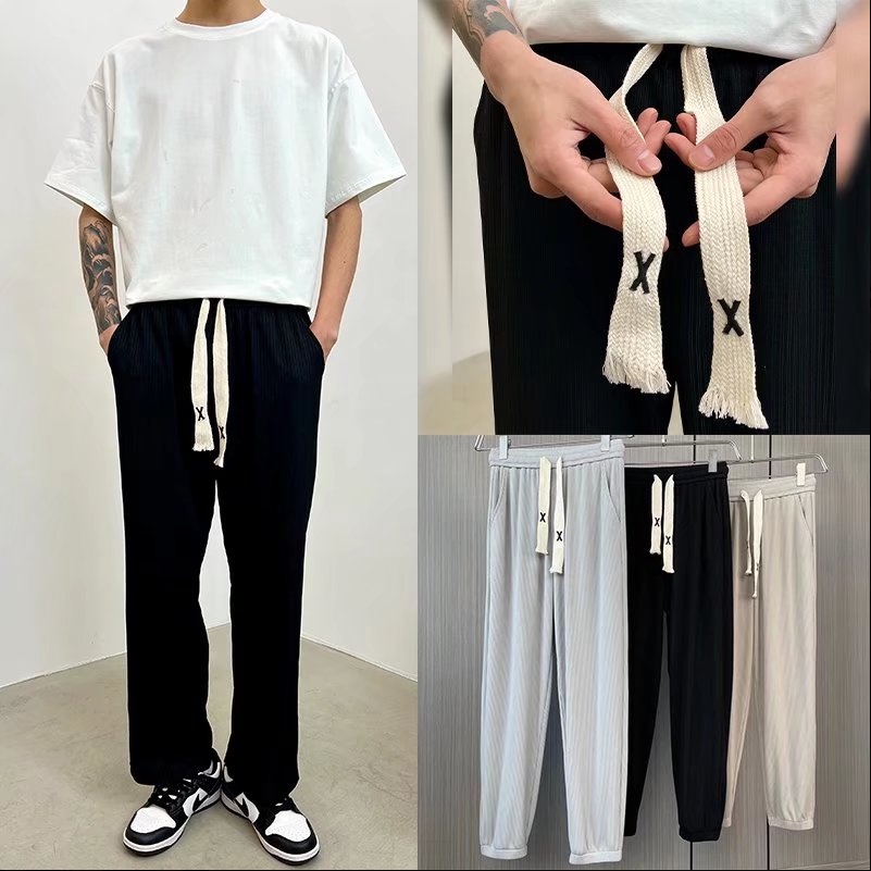 Mới Quần ống rộng Màu Trơn Phong Cách Hàn Quốc Dành Cho Cả Nam Và Nữ