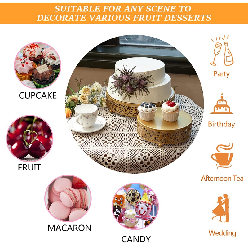 Bộ 3 Giá Đỡ Bánh Cupcake Bằng Sắt Màu Bạc Tiện Dụng Trang Trí Tiệc Cưới