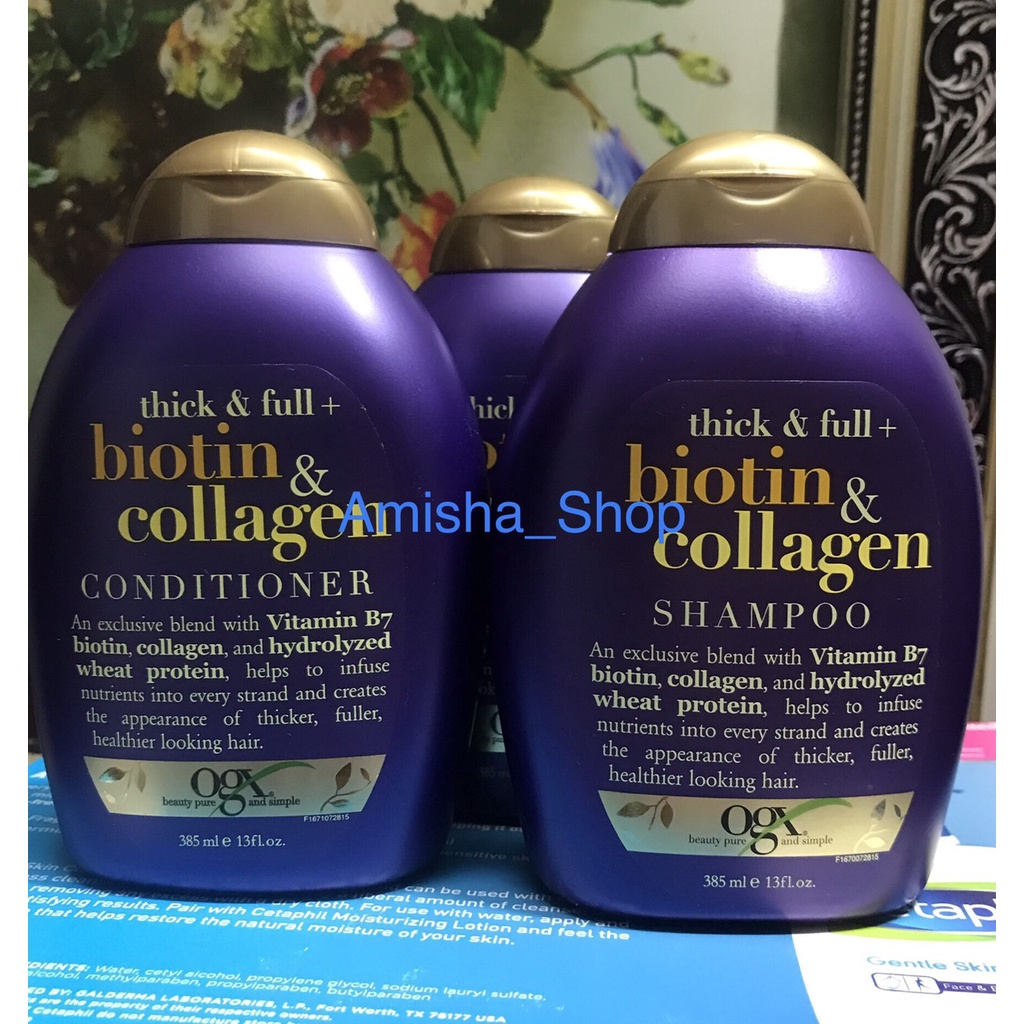 ( combo 1 cặp)Bộ dầu gội xả chống rụng tóc biotin collagen 385ml
