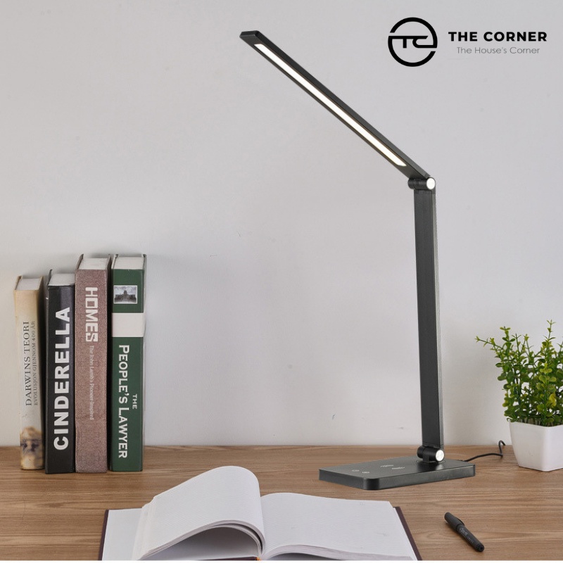 Đèn bàn học chống cận, Đèn LED USB cảm ứng gấp gọn cao cấp thông minh có kèm sạc không dây