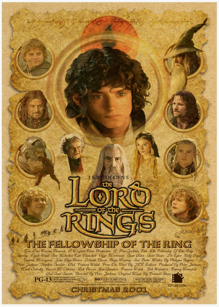 Tranh Treo Tường Trang Trí In Hình The Lord Of The Rings Season 1 Phong Cách Retro