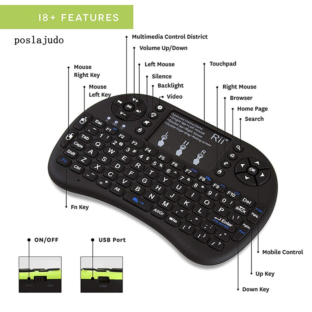 Bàn Phím Bluetooth Không Dây Mini I8 2.4g Có Cảm Ứng Cho Pc Laptop | BigBuy360 - bigbuy360.vn