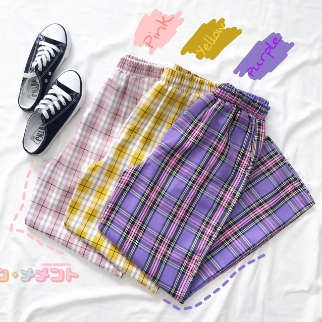 Quần caro ô nhỏ hot trend unisex