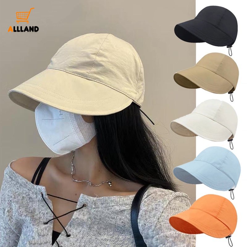 Mũ Bucket Vành Rộng Thiết Kế Dây Rút Thoáng Khí Phong Cách Hàn Quốc Thời Trang Hè Thu Xinh Xắn