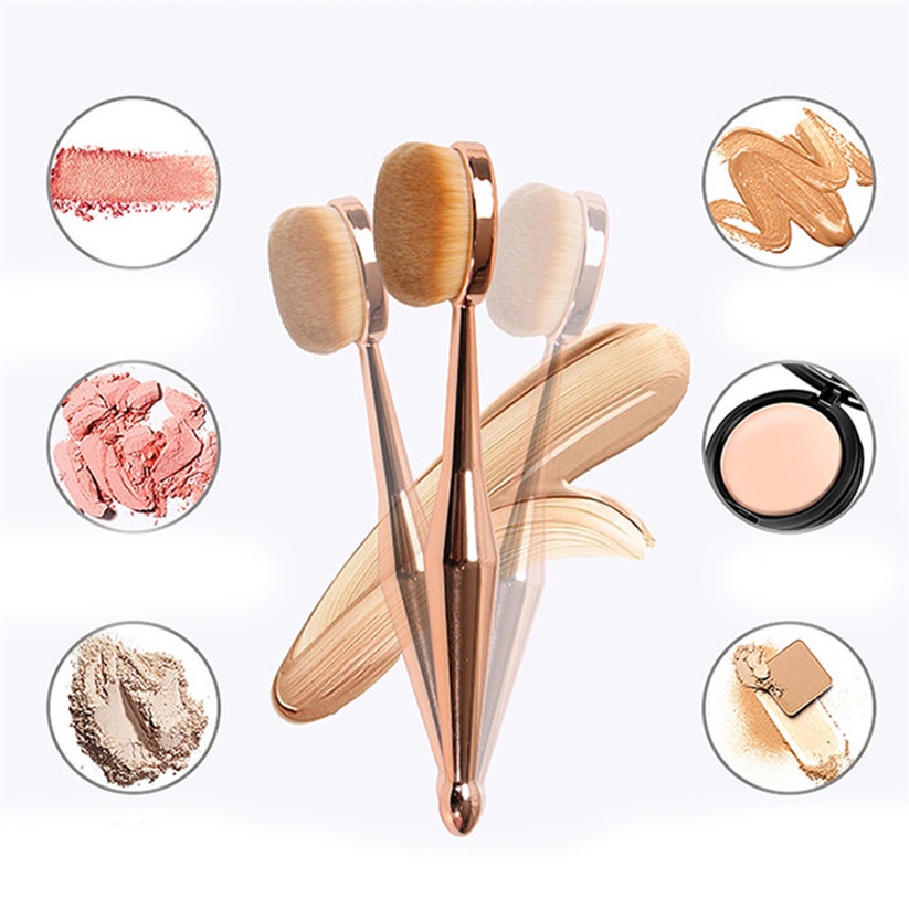 (Hàng đẹp) Cọ tán kem nền trang điểm chuyên dụng cao cấp, lông dày, thân kim loại KN01