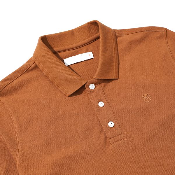 Áo Thun Polo Nam Cổ Bẻ Nâu BY COTTON Brown Basic Polo