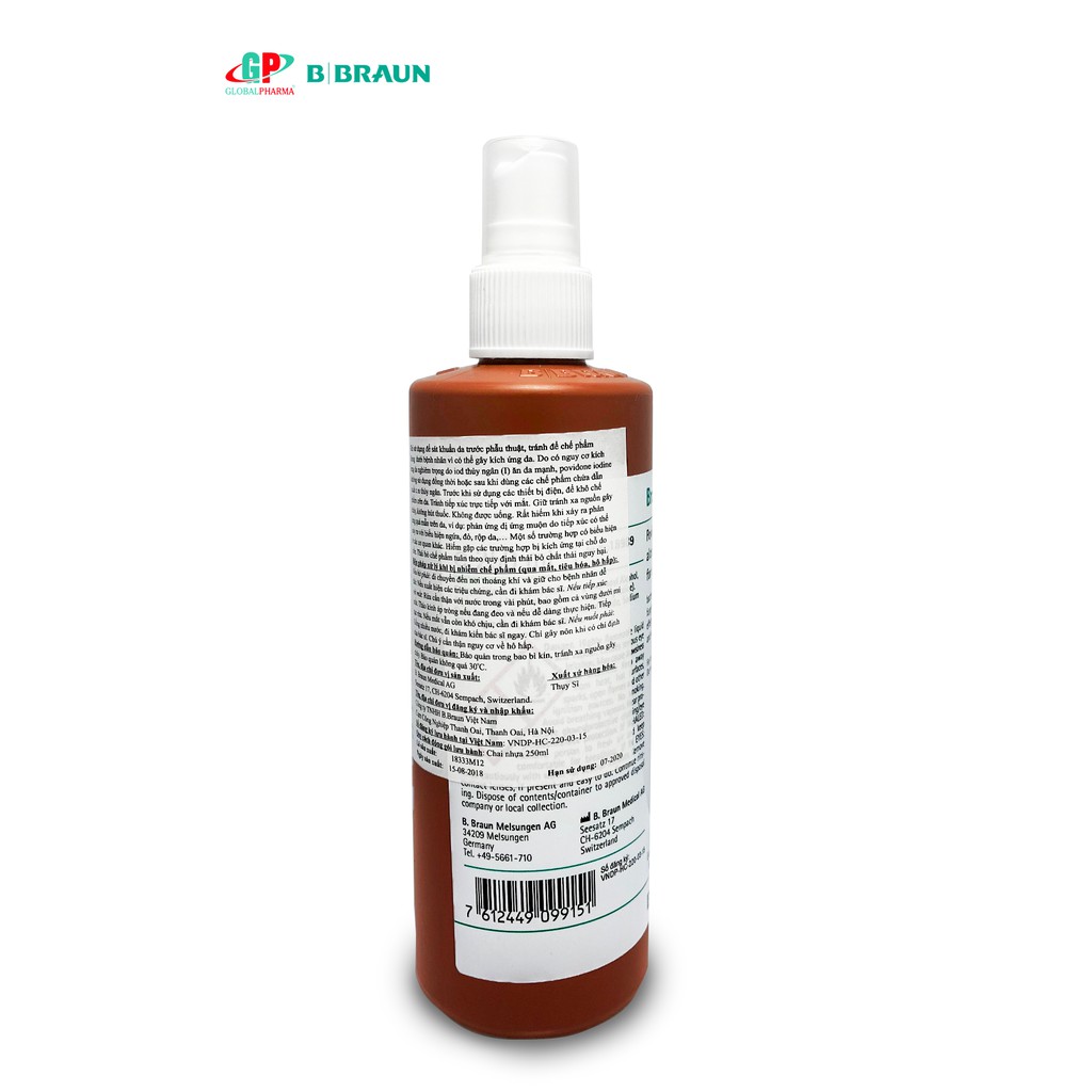 Dung dịch Khử trùng da Braunoderm 250ML