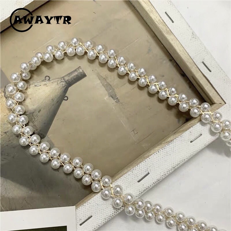 Thắt Lưng Dây Xích Đính Ngọc Trai Trang Trí Đầm / Quần Jean Thời Trang Cho Nữ