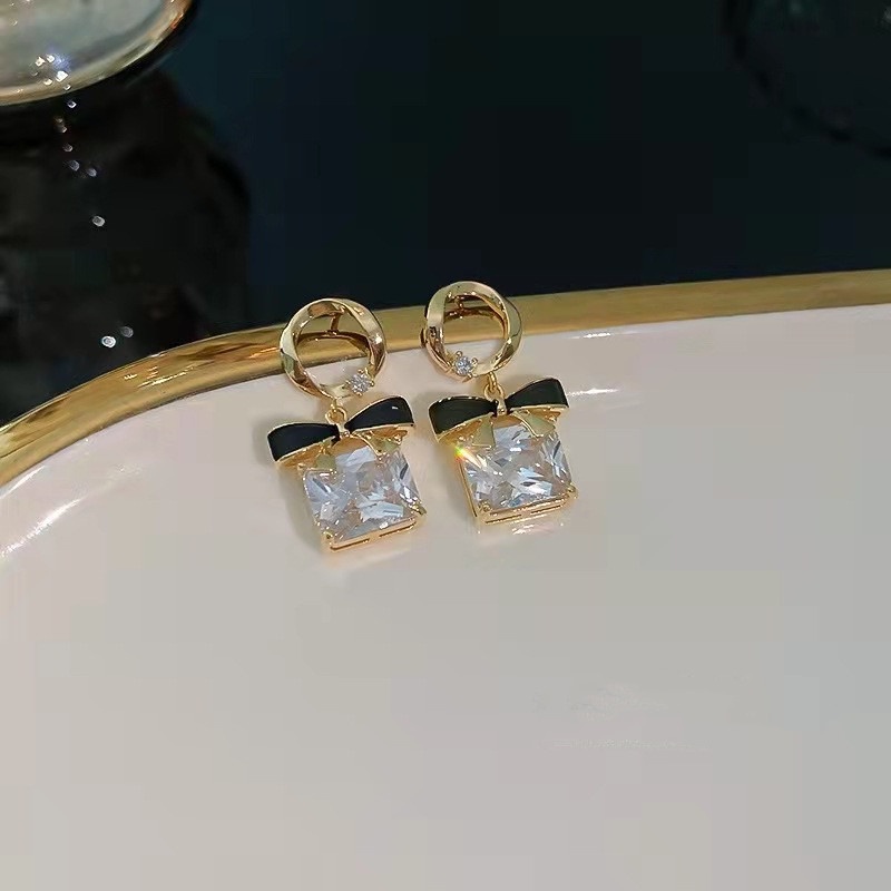 Hoa tai nơ Rhinestone Hoa tai phong cách Hàn Quốc chất lượng cao Hoa tai nữ thanh lịch