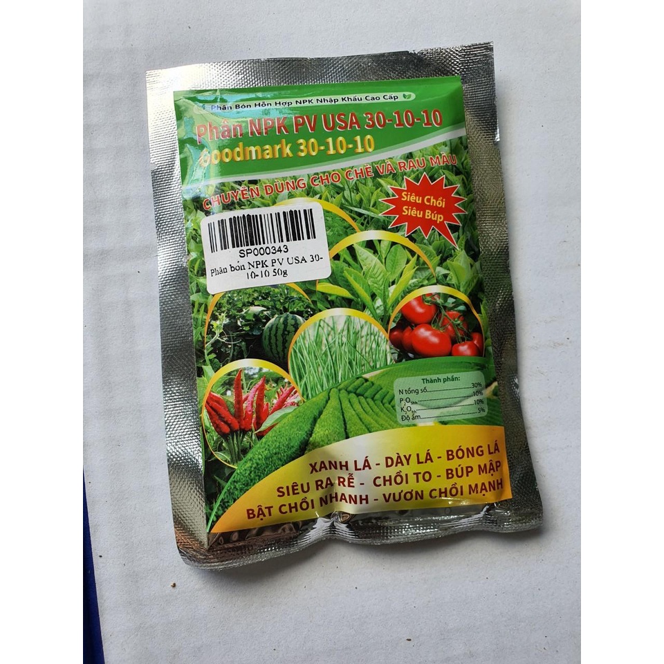 PHÂN BÓN LÁ NPK 30-10-10 GÓI 50G - GIÚP CHỐNG CHỊU ĐƯỢC VỚI THỜI TIẾT