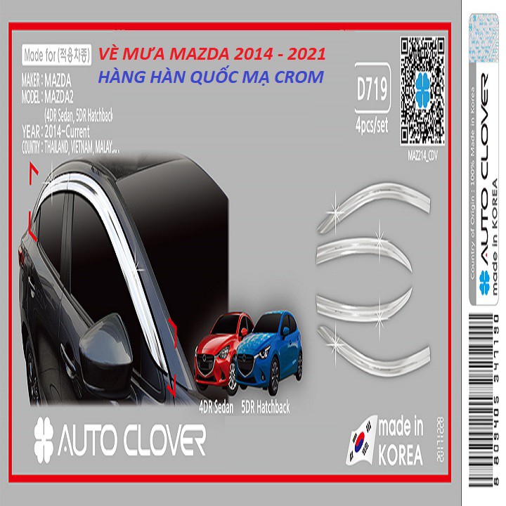 Mazda - vè che mưa mazda 2- chắn mưa mazda 2 hàng hàn quốc