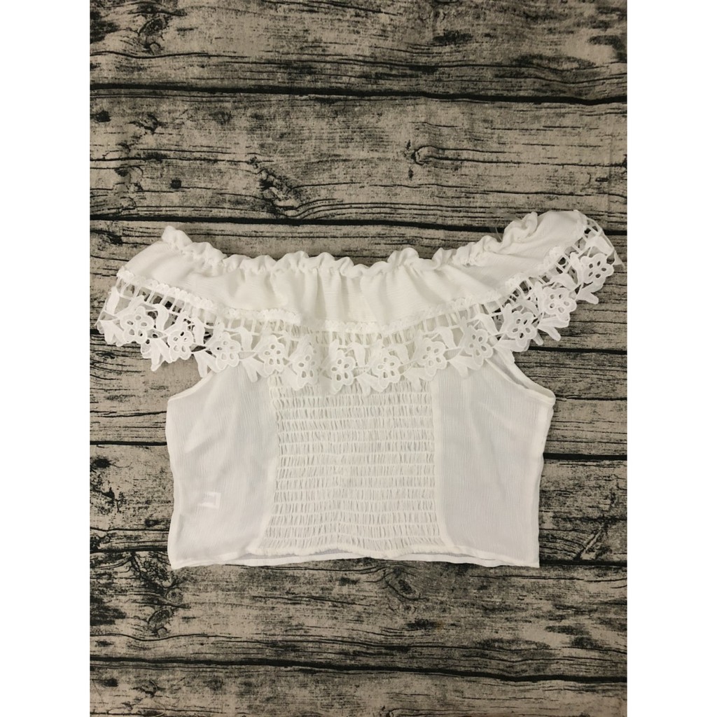 Áo croptop bẹt vai Active xuất xịn
