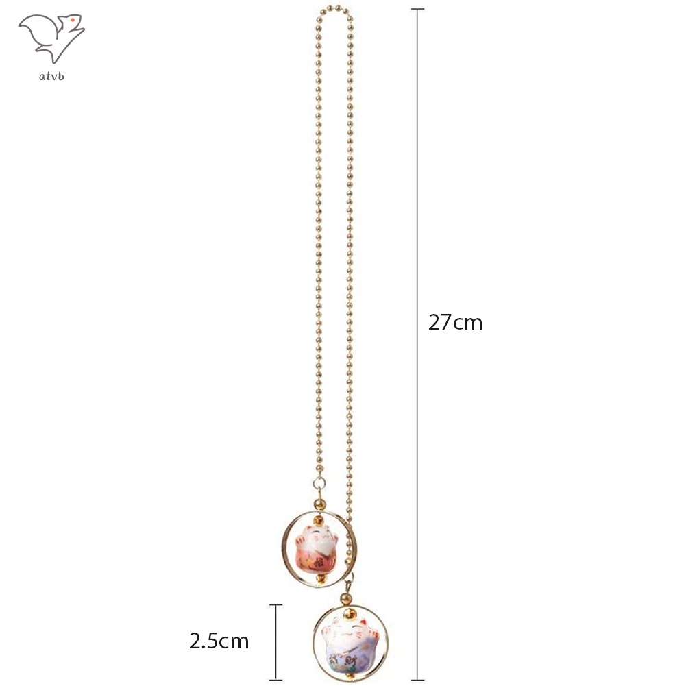 Phụ Kiện Treo Trang Trí Xe Hơi Hình Mèo May Mắn Bằng Sứ Dễ Thương