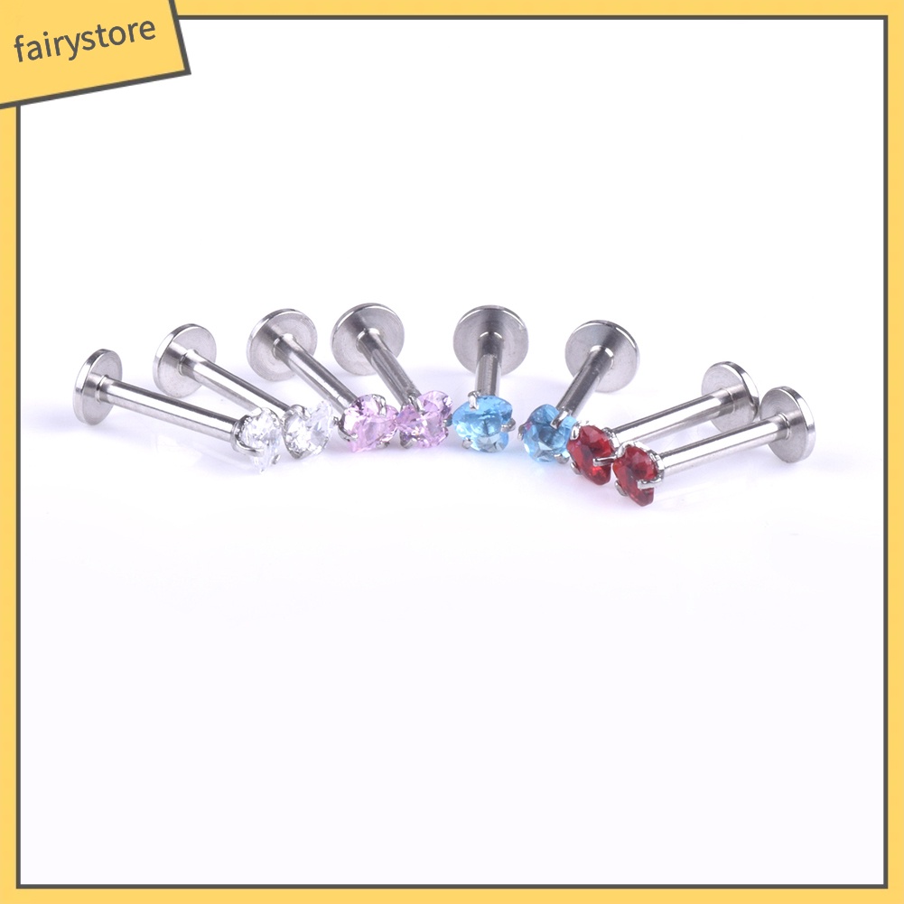 Cặp khuyên môi đính đá bằng inox thời trang cho nữ