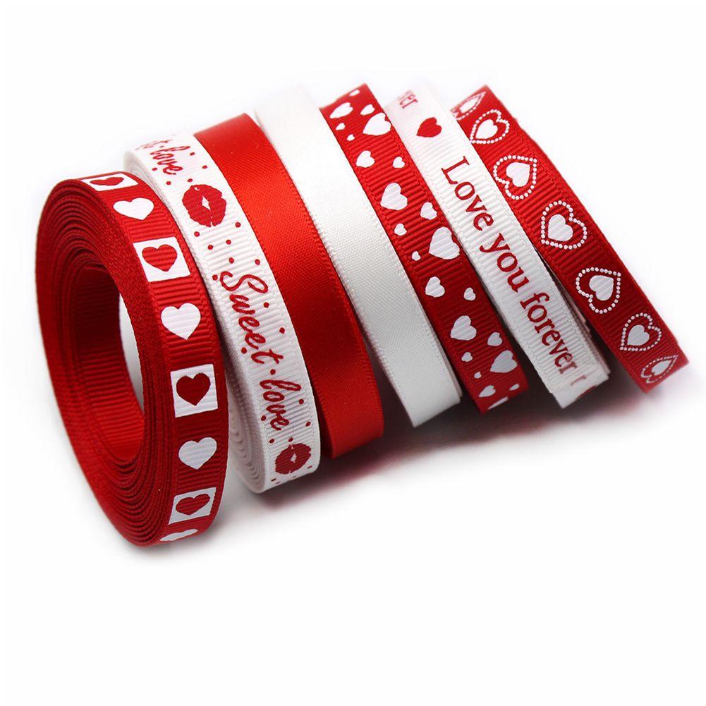 Dây Ruy Băng Vải Satin Thắt Nơ Trái Tim Trang Trí Bó Hoa Bánh Kem
