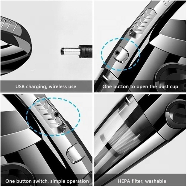 Máy hút bụi ô tô xe hơi cầm tay máy hút bụi mini không dây đa năng cao cấp Elashome HB01 | BigBuy360 - bigbuy360.vn