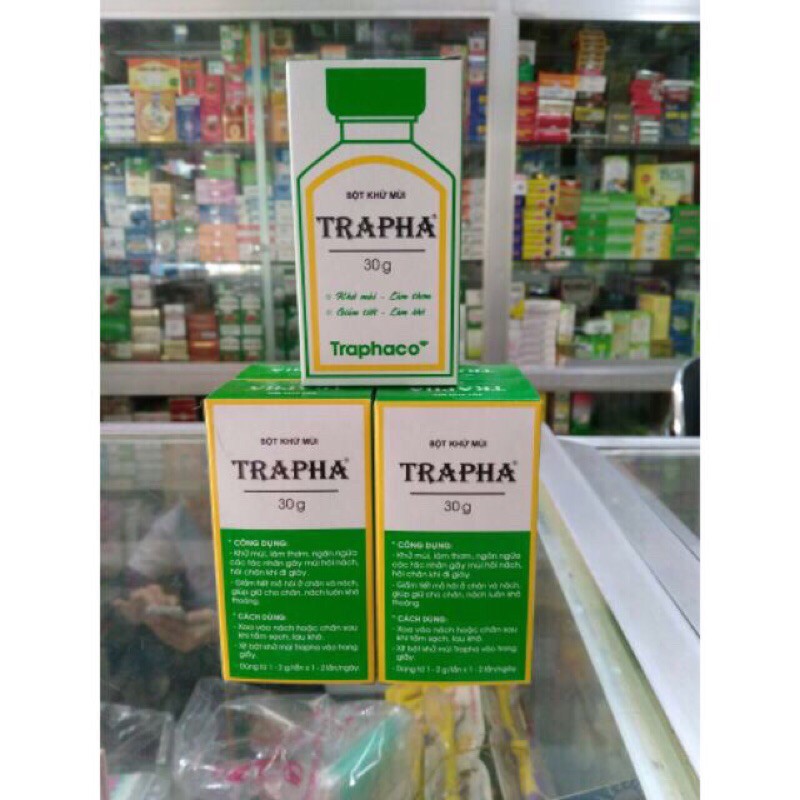 Khử mùi hôi chân, hôi nách Trapha 30g - dạng bột giúp hết mùi giày, giảm tiết mồ hôi - Traphaco