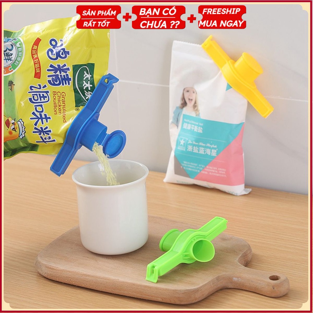 Kẹp Miệng Túi Gói Thực Phẩm CÓ NẮP MỞ G8 Siêu Việt - Kẹp Khóa Kín Bảo Quản Thức Ăn, Bim Bim, Gia Vị, Bánh Kẹo