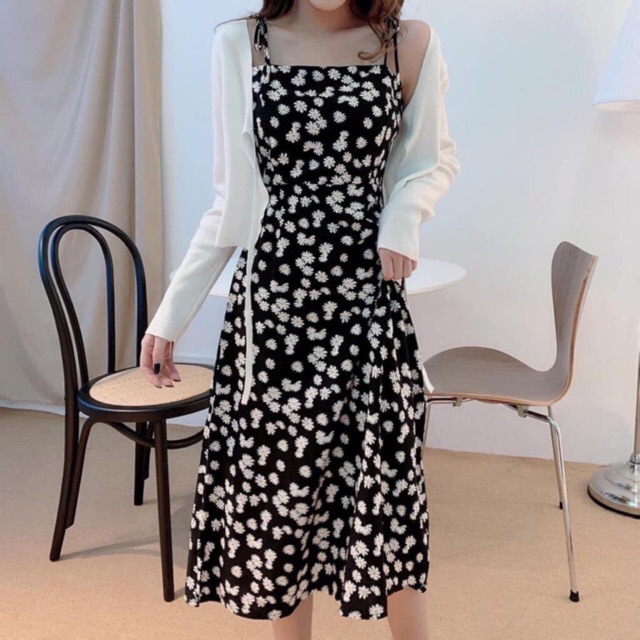 Bán sỉ váy hoa cúc hai dây cho nữ