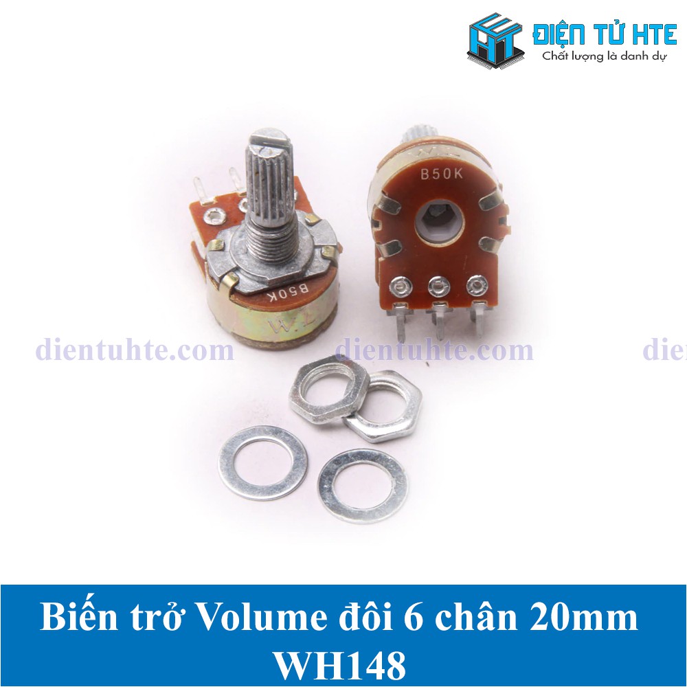 Biến trở - Triết áp volume đôi WH148 6 chân dài 20mm