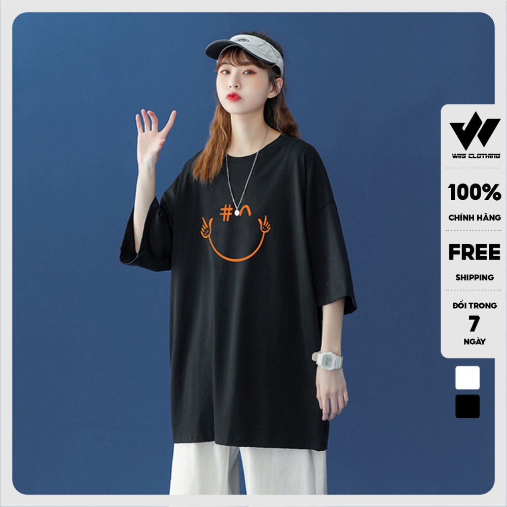 Áo thun tay lỡ unisex form rộng Chào Mặt Cười nam nữ phong cách ulzzang WIIS