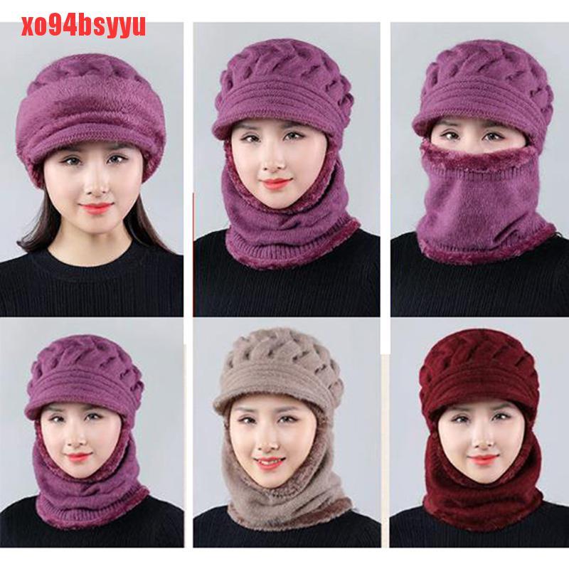 Mũ beanie Dày Kèm Khăn Choàng Cổ Giữ Ấm Mùa Đông Cho Nữ Xo94Bsyu
